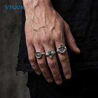 Bague VFOOK en argent sterling 925 torsadée et tressée faite à la main, sans nickel, pour femmes et hommes, unisexe