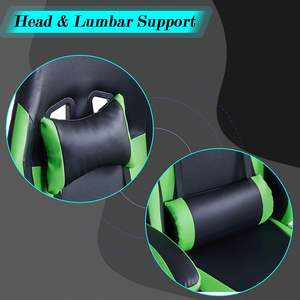 OEM ODM無料サンプルレザースコーピオンプログリーンオフィスゲーマーゲーミングチェアコンピュータPC用ゲームチェアフートレスト付き - Product Image 3