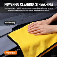 Serviettes en microfibre pour le detailing automobile, épaisses et moelleuses, super douces, double face, pour le nettoyage, le lavage, le polissage, sans peluches