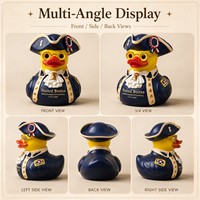 Décoration d'intérieur : Statue de canard en résine avec chapeau tricorne mignon, idéale pour le jardin, l'étagère de bureau, comme cadeau ou pour décorer la table de jardin ou le bureau.