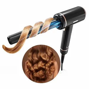 Modelador de cabelo personalizado de fábrica multifuncional Ptc com forma de arma, ferramenta termostática de ondulação fria