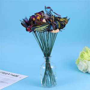 แจกันดอกไม้ทำจากพีวีซีจำลอง,กระถางดอกไม้พลาสติกสำหรับตกแต่งสวนงานประดิษฐ์ผีเสื้อสีเขียวจำนวน50ชิ้น - Product Image 2