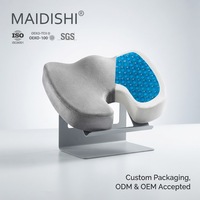 Coussin de siège ergonomique rafraîchissant en gel et mousse à mémoire de forme pour les employés de bureau, les conducteurs, soulagement de la douleur au coccyx, coussin de soutien orthopédique