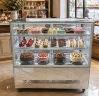 Vitrine Réfrigérée Commerciale pour Pâtisseries à Angle Droit avec Ventilation par Tube en Cuivre Pur à 100% et Dégivrage Automatique