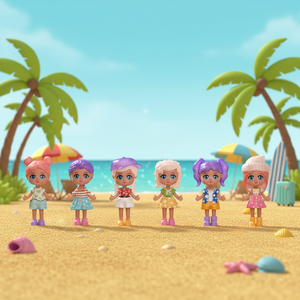 Action Figure Little Corner: <span class=keywords><strong>Le</strong></span> Ragazze Estive - Bambola da 4 Pollici con Accessori in Scatola Misteriosa - Product Image 4