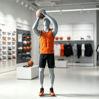 Mannequin de sport en fibre de verre pour le basketball, pose de tir dynamique, mannequin masculin pour l'affichage de vêtements de sport en magasin