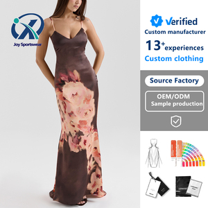 2025 Custom Impresso Spaghetti Strap Maxi Vestidos para Mulheres Elegante Estilo Casual com Laço e Lantejoula Decoração Plain Dyed - Product Image 1