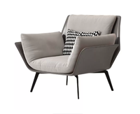 Fauteuil individuel moderne en similicuir PU de style italien, chaise de loisirs pour salon et balcon, design simple, chaise Tiger