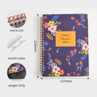 Impression personnalisée de haute qualité couverture rigide 2023 spirale agenda Journal Agenda quotidien hebdomadaire planificateur d'affaires avec Angle d'or