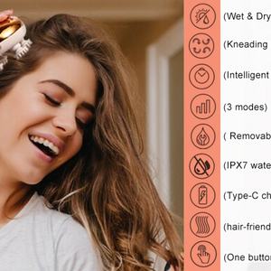 Masajeador Eléctrico de Cabeza IPX-7, Resistente al Agua, de Silicona, con Función de Amasamiento, Funciona con Batería, para Uso Doméstico - Product Image 6