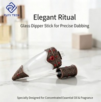 Flacon de parfum en verre givré en forme de poignard de 25 ml, compte-gouttes vintage avec incrustation de strass métalliques, flacon rechargeable pour huiles essentielles de voyage