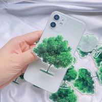 Feuille acrylique personnalisée 3d ours pierre précieuse anneau de cœur doigt vide transparent support de poignée de téléphone portable prise de support pour support