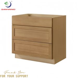 Vente en gros Armoires de cuisine en bois massif Meubles de placard style shaker en chêne blanc Armoires de cuisine personnalisées avec portes en verre - Product Image 1