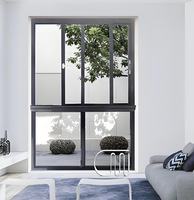 Ventanas Corredizas Modernas Personalizadas de Aleación de Aluminio Gris, Antirrobo, con Doble Capa de Vidrio Templado, Resistentes a Huracanes, para Cocina y Exteriores