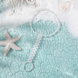 Tobillera de Perlas de Imitación con Hilo Elástico, Estilo Bohemia, Joyería para Pies de Mujer para Bodas y Playa - Product Image 2