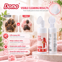 Nettoyant pour pattes d'animaux DONO en mousse 150 ml avec tête de brosse en silicone, nettoyage en profondeur, désodorisant, hydratant, mousse pour le soin des pattes des chiens et des chats, OEM