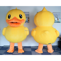 Costume de mascotte gonflable en peluche de dessin animé, petit canard jaune d'Oregon, pour carnaval et Halloween