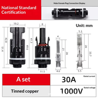 Photovoltaik MC4-Panel-Typ Combiner Box Wechselrichter-Anschluss Stecker/Buchse Kupfer IP67 Wasserdichter Stecker für neue Energien