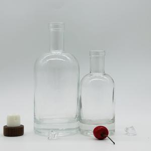 Usine de fabrication de bouteilles de vin en <span class=keywords><strong>verre</strong></span> Vodka Whisky <span class=keywords><strong>Rhum</strong></span> Bouteille en <span class=keywords><strong>verre</strong></span> de spiritueux noir clair avec liège - Product Image 2