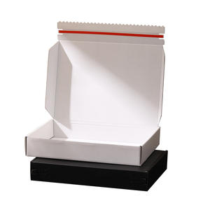 Chine vente en gros personnalisé simple créatif noir papier zip détachable colis expédition boîte d'emballage avec logo - Product Image 2