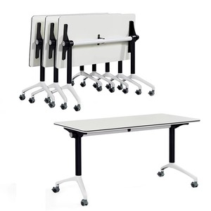 <span class=keywords><strong>Escritorio</strong></span> de Estudio <span class=keywords><strong>Extensible</strong></span> y Plegable Moderno, Mesas Modulares para Reuniones, Mesa de Entrenamiento <span class=keywords><strong>con</strong></span> <span class=keywords><strong>Ruedas</strong></span> - Product Image 3