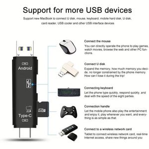 5in1 USB-C Type-C USB 3.0 OTG Micro Memory SD การ์ดรีดเดอร์ - Product Image 5