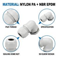 Passe-câble en nylon étanche IP68 à 90 degrés PG21W 13-18mm UL94V-2 Connecteur coudé