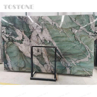 Dalle de quartzite naturel poli de qualité supérieure Tostone Botonic Green Vein pour revêtement mural intérieur de villas de luxe haut de gamme