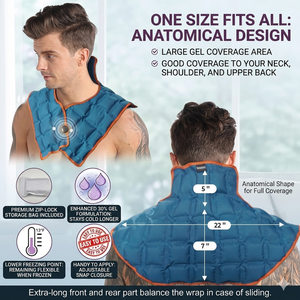 World-Bio Impacco Termico Personalizzabile per Terapia con Acqua Calda/Fredda, Cuscinetti Refrigeranti per Collo/Spalle, Impacchi Caldi e Freddi - Product Image 2