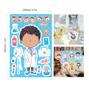 กลิตเตอร์ทำให้ใบหน้าของกิจกรรมอาชีพชุดนักวิทยาศาสตร์ด้านพยาบาลเป็นครูของเชฟวิศวกรดับเพลิงสติกเกอร์การ์ตูนสำหรับเด็ก - Product Image 2