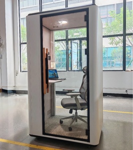 Cabina <span class=keywords><strong>de</strong></span> teléfono insonorizada Modular moderna 1250*990*2300mm con escritorio ajustable para oficina doméstica ergonómica y sala <span class=keywords><strong>de</strong></span> estudio <span class=keywords><strong>de</strong></span> biblioteca - Product Image 2