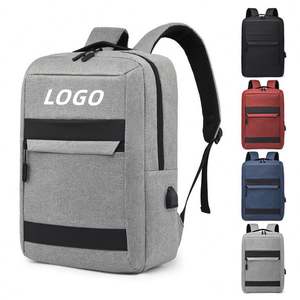 Sac à dos pour ordinateur portable 15,6 pouces pour adolescents, avec logo personnalisé, idéal pour les voyages d'affaires, imperméable, design élégant, avec port USB, principalement en tissu Oxford - Product Image 1