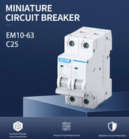 Disjoncteur miniature EAST 2P 25A C25 EM10-63 10kA pour la distribution d'énergie domestique, commerciale et industrielle AC230/400V