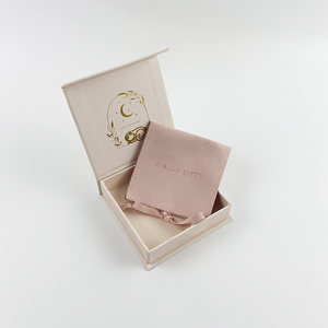 ורוד קטיפה פאוץ תיק מגנטי תכשיטי אריזת תיבת עם מיקרופייבר תיק - Product Image 1