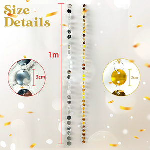 Guirnalda de Lentejuelas de 1m, Cortina de Lentejuelas Dobles de 3+5cm, Decoración Multicolor <span class=keywords><strong>para</strong></span> Bodas, <span class=keywords><strong>Cumpleaños</strong></span> y Cabinas de Fotos <span class=keywords><strong>para</strong></span> Fiestas - Product Image 2