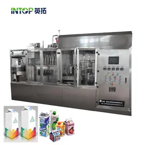 gable top carton filling machine juice,milk,yogurt,soybean milk filling machine