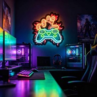 Enseigne néon personnalisée avec impression UV pour manette de jeu, pour les joueurs