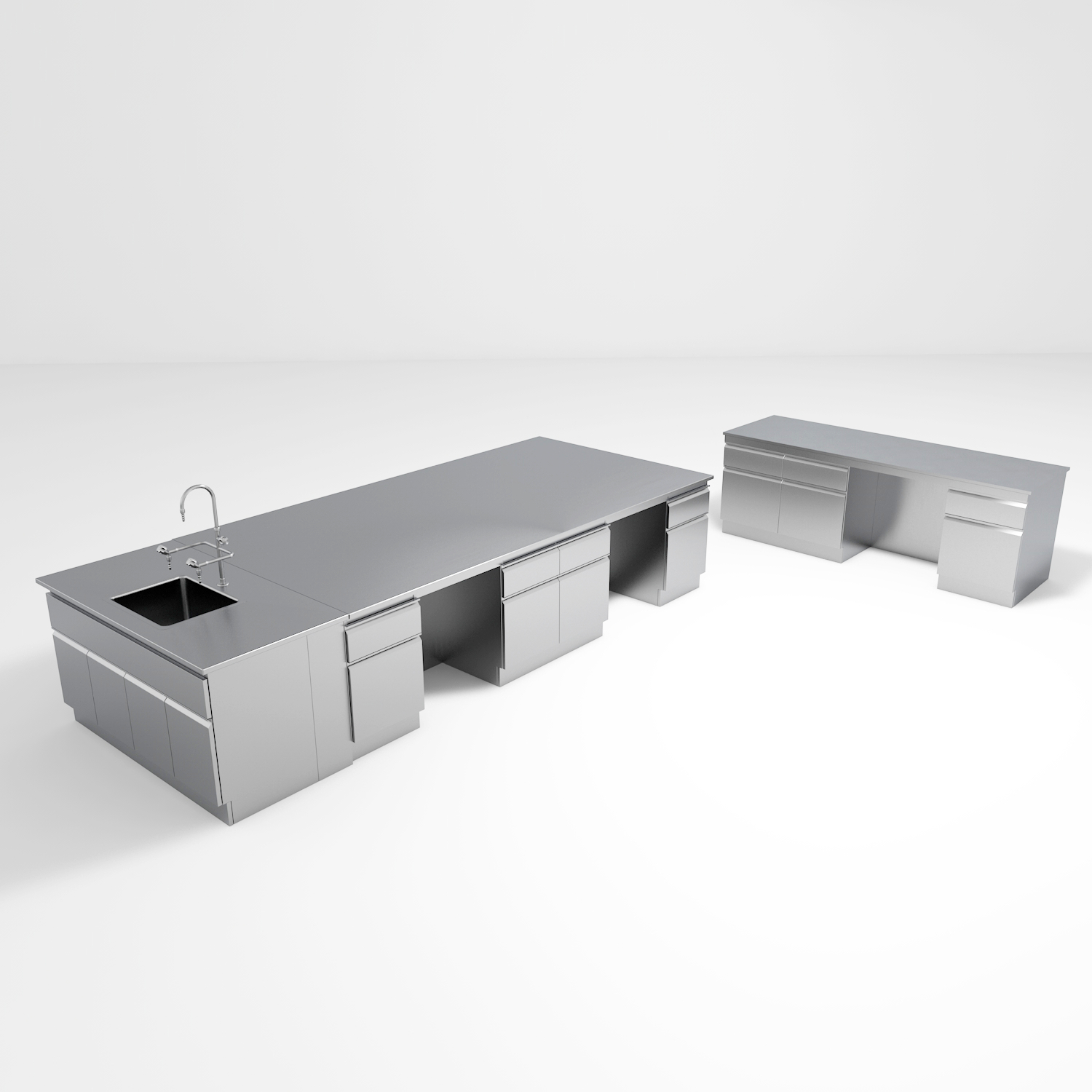 School Stainless Steel Lab Bench Floor Mounted Alkali Resistant