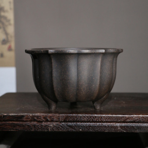 Zisha Flower Pot Handmade Bonsai Planter Zen Style <b>Antique</b> <b>Desktop</b> Plant Container - Product Image 3