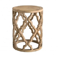 Table d'appoint antique en bois massif de style campagnard français Hoolnn HL232, fabriquée à la main, en olivier recyclé, pour salon, hôtel, maison