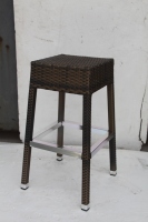 Extérieur PE Rotin Dos Nu Hôtel Partie Comptoir Cuisine Bistro Haute Aluminium Chaise De Bar Tabouret De Bar