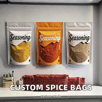Sachet Doypack Personnalisé de Qualité Alimentaire avec Fenêtre et Fermeture Zip Refermable pour l'Emballage de Poudres d'Assaisonnement et d'Épices