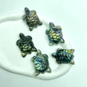 Vendita all'ingrosso nuovo arrivo 5.5cm di cristallo spirituale tartaruga marina pietre naturali labradorite cristallo di quarzo tartaruga marina per il regalo