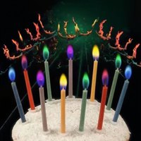 Bougies Magiques Colorées Flamboyantes en Cire de Paraffine pour Décoration de Gâteaux d'Anniversaire, Maison, Ramadan, Diwali, Mariages, Noël