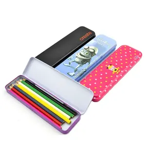 Benutzer definierte Mehrzweck Sublimation Rohlinge Rechteck Metall Zinn Bleistift Box Bleistift Fall für Kinder billige Briefpapier