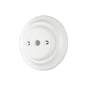 Vintage Porcelain Flush Mounted Wall Cable Aperture Socket with 9.5 mm Hole Using for Household