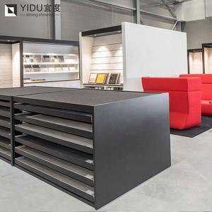 공장 가격 금속 석재 샘플 플레이트 푸시 풀 디스플레이 서랍 포함 타일 디스플레이 랙 세라믹 디스플레이 선반 - Product Image 2