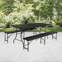 Banc pliant portable moderne en plastique noir pour extérieur, jardin, entrée, hôtel, hôpital, camping, mobilier polyvalent pour villa