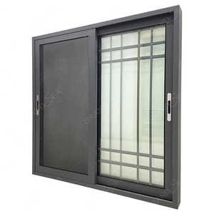 Preço barato personalizar 3 faixas de alumínio, quebra térmica à prova de som preto janela de vidro deslizante com rede de <span class=keywords><strong>mosquito</strong></span> para casas - Product Image 2