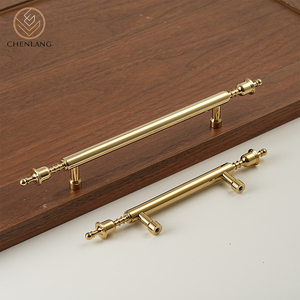 CHENLANG Gagang dan Kenop Kuningan Solid Modern Kelas Atas yang Dapat Disesuaikan Warna Emas untuk Kabinet, Laci, Lemari, Meja Rias, Kamar Tidur, Hotel, Sekolah - Product Image 2